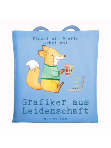 Mr. & Mrs. Panda Schultasche Grafiker Leidenschaft mit Spruch in Sky Blue