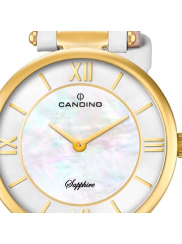 Candino Analog-Armbanduhr Candino Elegance weiß klein (ca. 30mm)