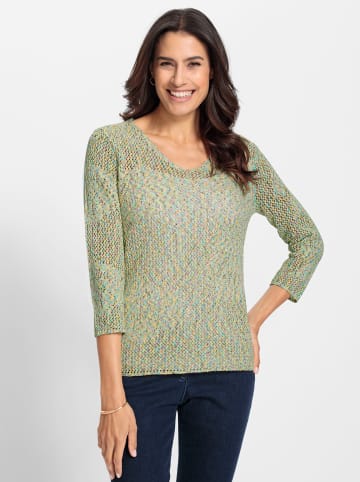 WITT WEIDEN Ajour-Pullover in lindgrün-meliert