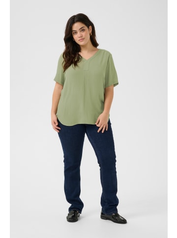 KAFFE curve Kurzarm-Bluse KCami Regular fit in Oil Green