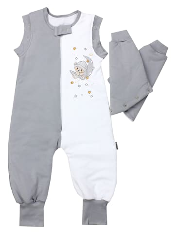 TupTam Baby Schlafsack mit Beinen und Ärmel ganzjährig in grau/gelb