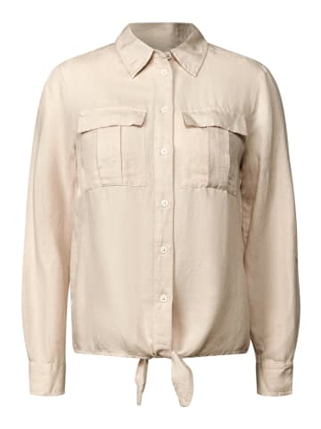 Cecil Bluse mit Knoten am Saum in Beige