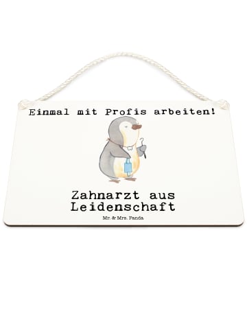 Mr. & Mrs. Panda Deko Schild Zahnarzt Leidenschaft mit Spruch in Weiß