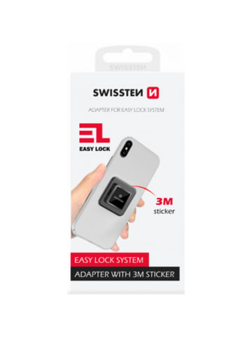 Swissten Easy Lock Adapter Starker 3M-Kleber für Smartphone-Befestigung in schwarz