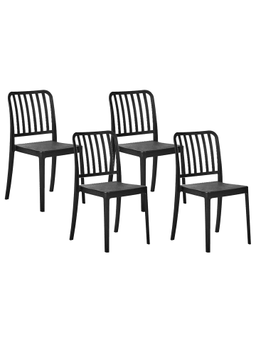 Beliani 4er-Set Gartenstuhl SERSALE in Schwarz