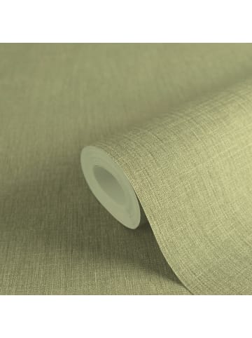 A.S. Création Tapete Gentle Weave in Oliv-Leinen