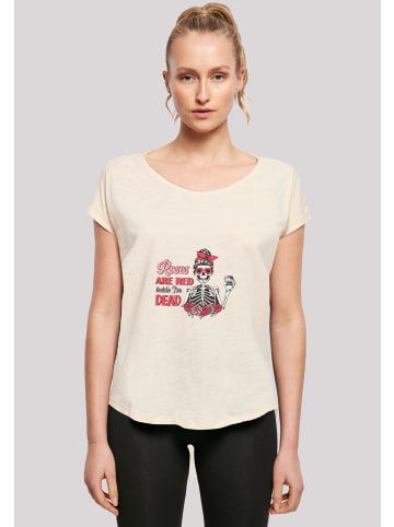 F4NT4STIC Long Cut T-Shirt Anti Valentinstag Roses are red in Whitesand