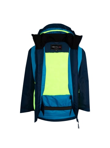 Trollkids Ski-Jacke "Rauland" in Vivid-Blau/Mitternachtsblau/Helles Limegrün