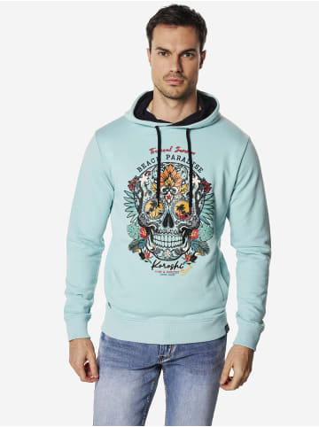 KOROSHI Basic print baumwoll-hoodie in Verde claro / hellagrÃ¼n