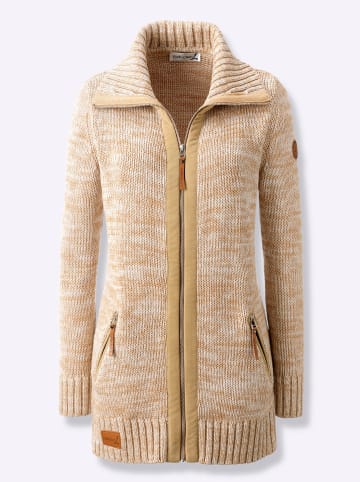 WITT WEIDEN Longstrickjacke in camel-ecru-meliert