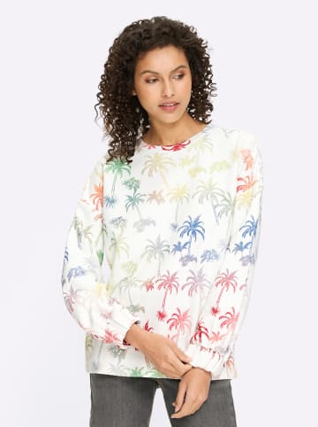 Heine Sweatshirt in weiß-jeansblau-bedruckt