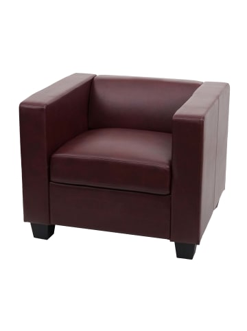 MCW Sessel Loungesessel  Lille, Kunstleder, rot-braun