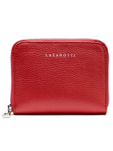 Lazarotti Milano Leather Geldbörse Leder 13,5 cm in red