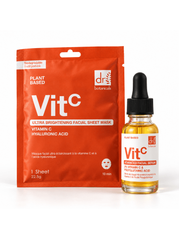 Apothecary 2-tlg. Set: Vitamin-C-Gesichtsmaske & Serum mit Polyglutaminsäure 30 ml