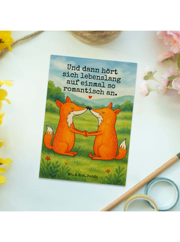 Mr. & Mrs. Panda Fotokarte Füchse Liebe Design mit Spruch in Weiß
