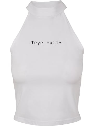 Mister Tee Mister Tee Damen Eye Roll Turtleneck Short Top in white