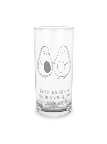 Mr. & Mrs. Panda Gravur Glas Avocado Pärchen mit Spruch in Transparent