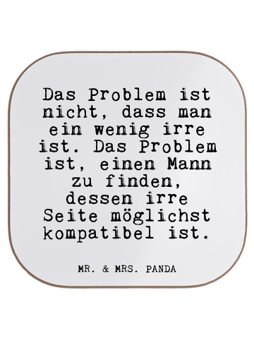 Mr. & Mrs. Panda gläseruntersetzer Das Problem ist nicht,... mit... in Weiß