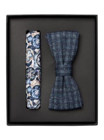 Venti Fliege und Einstecktuch in Dunkelblau