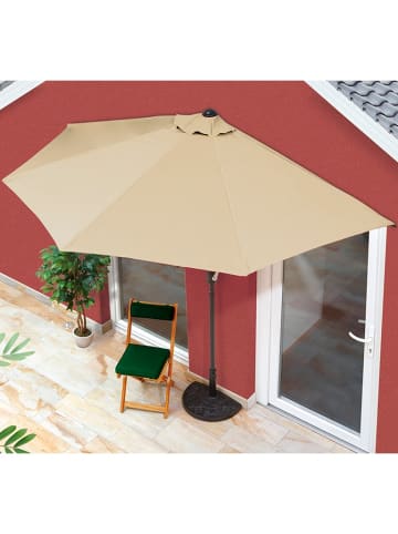 EASYmaxx Sonnenschirm halbrund beige mit UV-Schutz