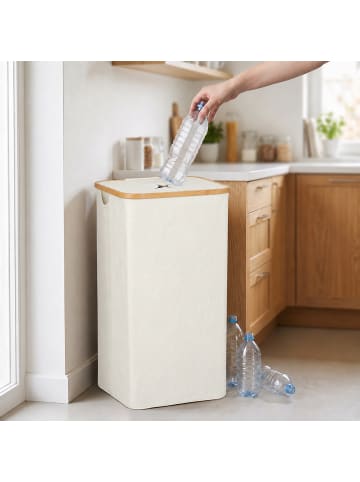 relaxdays Pfandflaschen-Sammelbehälter in Beige - 100 l