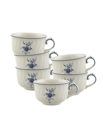 Villeroy & Boch 6er Set Teetassen Vieux Luxembourg 150 ml weiß-blau in weiß-blau