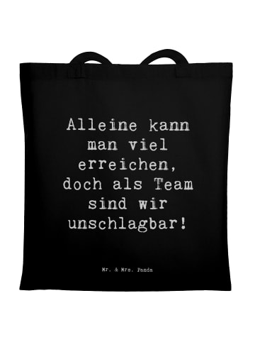 Mr. & Mrs. Panda Tote Bag Spruch Im Team zuMenschmenarbeiten mit Sp... in Schwarz