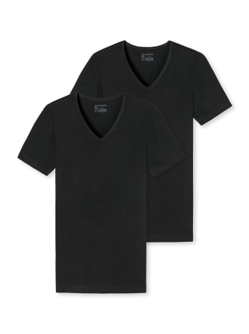 Schiesser T-Shirt 2er Pack in Schwarz