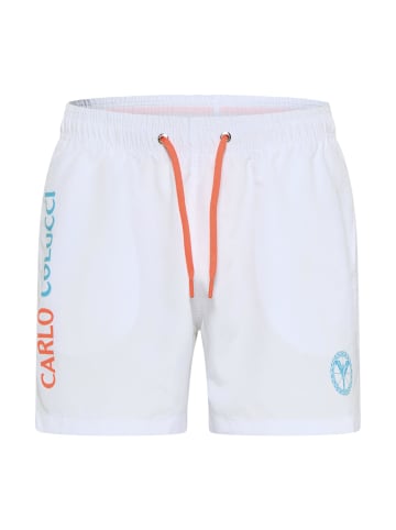 Carlo Colucci Badeshorts De Creszenzo in Weiß