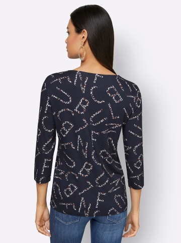 creation L Shirt in marine-cognac-bedruckt