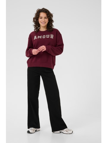 Kaffe Sweatshirt KAelenora Loose fit in Windsor Wine/Amour Embd.