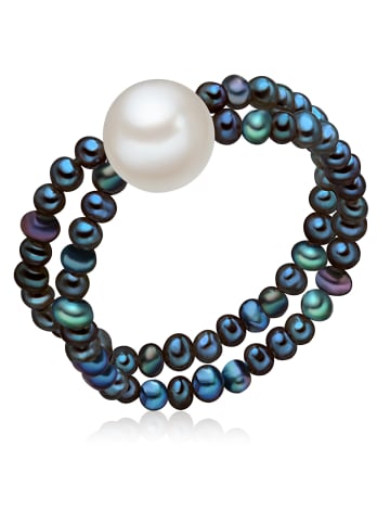 Valero Pearls Perlen-Ring aus mit Süßwasser-Zuchtperle in blau