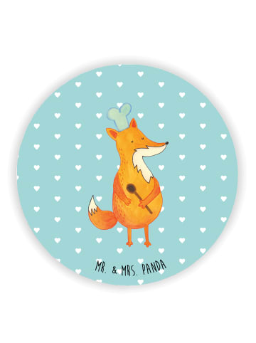 Mr. & Mrs. Panda Kühlschrankmagnet Fuchs Koch ohne Spruch in Türkis Pastell