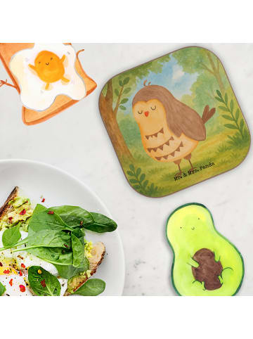 Mr. & Mrs. Panda Untersetzer Eule Zufrieden Design ohne Spruch in Weiß