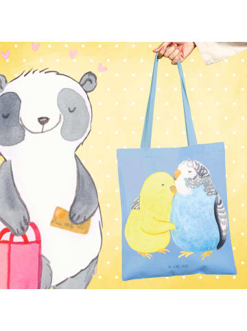 Mr. & Mrs. Panda Tragetasche Wellensittich Liebe ohne Spruch in Sky Blue