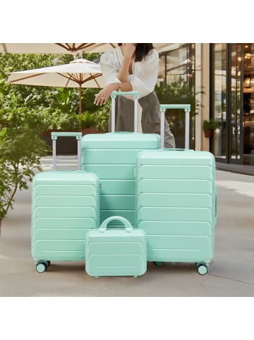 ABRIHOME Kofferset in Mintgrün 4-teilig mit Kosmetiktasche