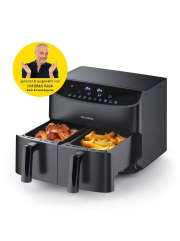 MAXXMEE Rachs KOCHWERK Heißluft-Fritteuse Doppelkorb 2x 3,5l - schwarz