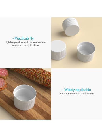 Intirilife 6-teiliges Set Souffléformen Auflaufförmchen in Weiß