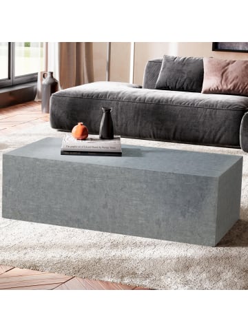 KADIMA DESIGN Couchtisch MONOBLOC 100x50x30 cm in Beton-Optik , Design in Grau