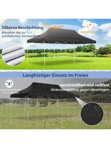 COSTWAY Pavillon 3x6m in Schwarz