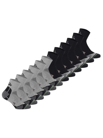 Diadora Socken 12er Pack in Schwarz/Hellgrau