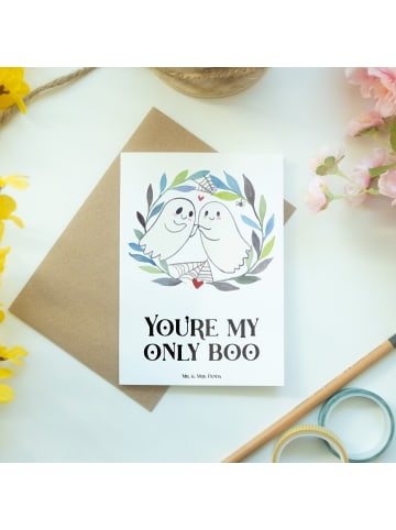 Mr. & Mrs. Panda Glückwunschkarte Gespenster  Liebe  mit Spruch in Weiß