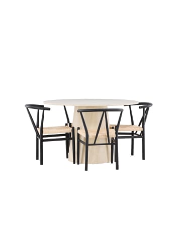 ebuy24 Essgruppe Lanzo Whitewash 120 x 120 cm