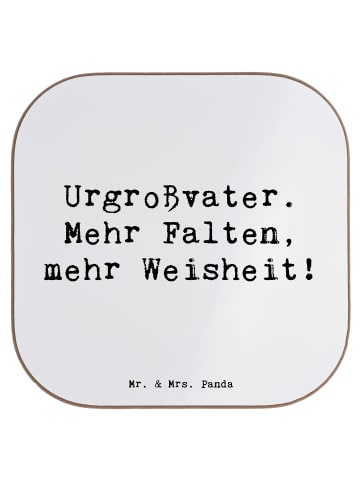 Mr. & Mrs. Panda Untersetzer Urgroßvater Weisheit mit Spruch in Weiß