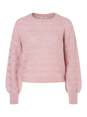 More & More leichter Rundhalspullover Struktur in dusty rose
