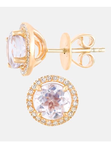Diamant L'éternel Ohrstecker aus 375 Roségold mit Diamant mit Amethyst