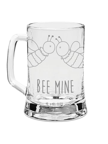Mr. & Mrs. Panda Bierglas Biene Liebe mit Spruch in Transparent