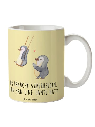 Mr. & Mrs. Panda Henkeltasse Lieblings-Tante mit Spruch in Gelb Pastell