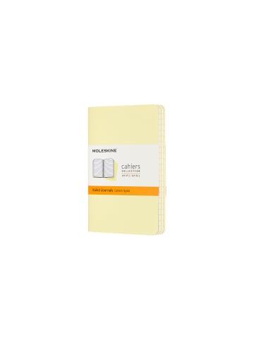 Moleskine Notizhefte 3er Set, Kartoneinband, Liniert "Cahier" in Sanftgelb