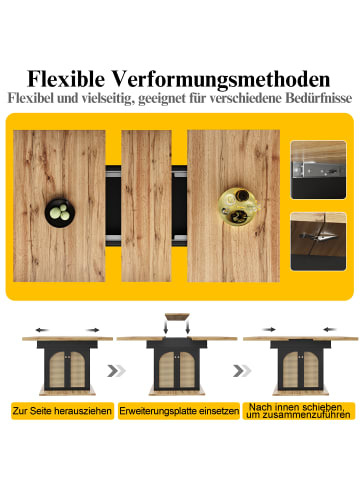 ABRIHOME Ausziehbarer Esstisch Küchentisch 110-140×80cm für 4-6 Personen 